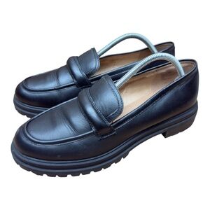 Madewell The Bradley Lugsole Loafer Women size 11  Leather NG674 shoes black